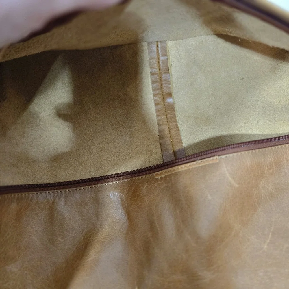 Genuine Leather Pillow Cover 20x20 Cognac Tan Brown Patchwork Square Rustic